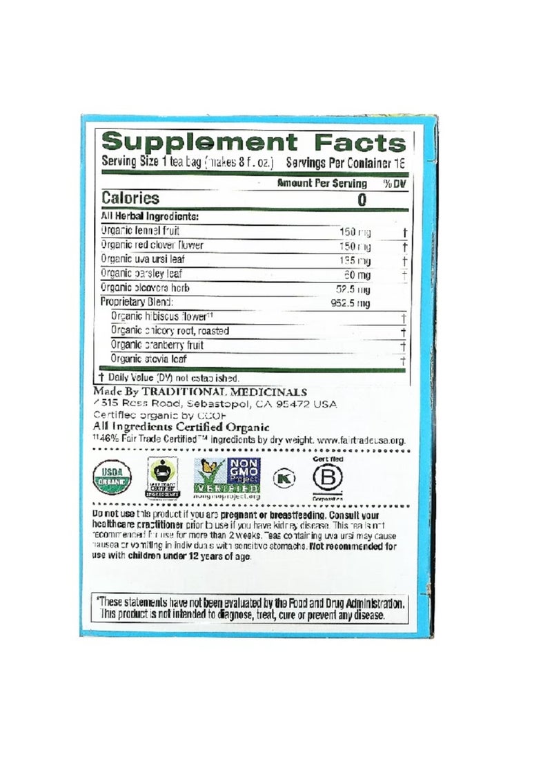 Traditional Medicinals - Organic Weightless Cranberry Caffeine Free 16 Wrapped Tea Bags .85 oz 24 g - Image 1
