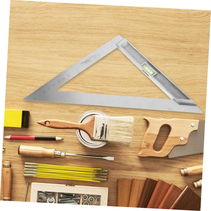 Kisangel 2pcs 90 Degree Positioning Squares with Level, Woodworking Measuring Rulers for Carpentry Layout, Metal Construction Triangular Measuring Tools for Professional Carpenters - Image 3