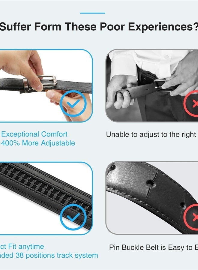CHAOREN حزام رATCHET - حزام رسمي للرجال 1 3/8" راحة نقرة - الرفيق المثالي لأحذية الرجال الأكسفورد - Image 3