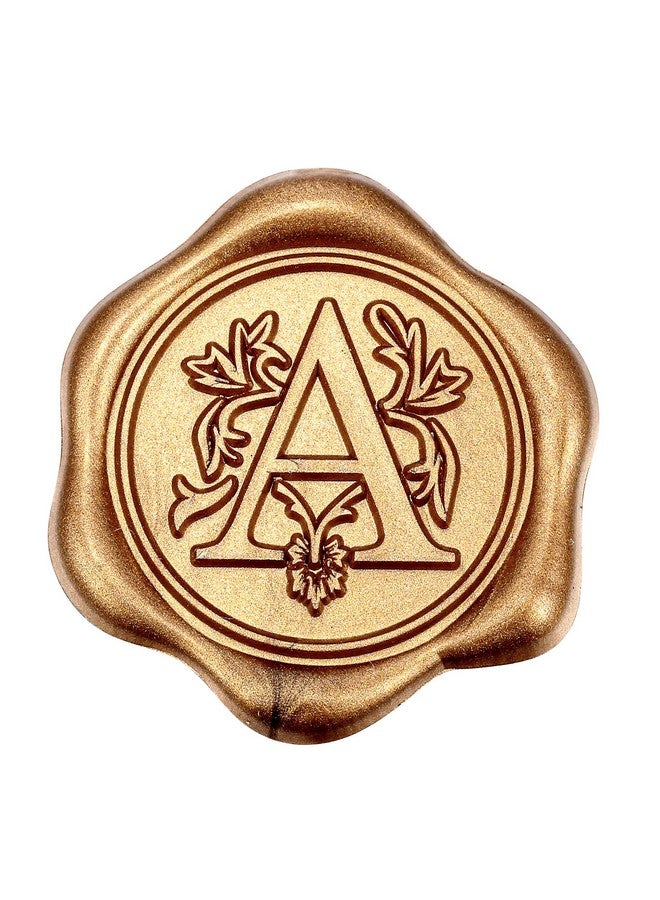 Yoption 50Pcs Initial Alphabet A Adhesive Wax Seal Stickers, Antique Gold Letter Wax Seal Stickers Envelope Seals Self Adhesive Wax Stickers For Wedding Party Birthday Christmas (A) - Image 1