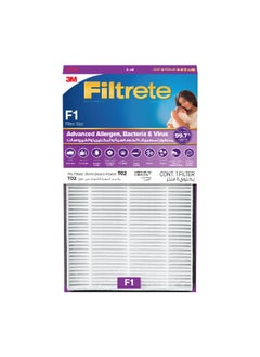 3M Filtrete F1 Advance Bacteria Virus Replacement Filter White and Purple 33.2 x 19.2 x 7 cm FAPF-SA-F1-BV  - Image 1