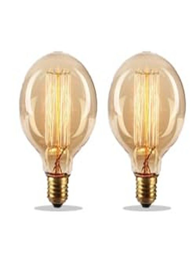 GAUVIK 4 Watts Edison Screw Type Round Filament Bulb for E27 Screw Type Holder Lamps and Lights, Yellow, Pack of 2 - Image 1