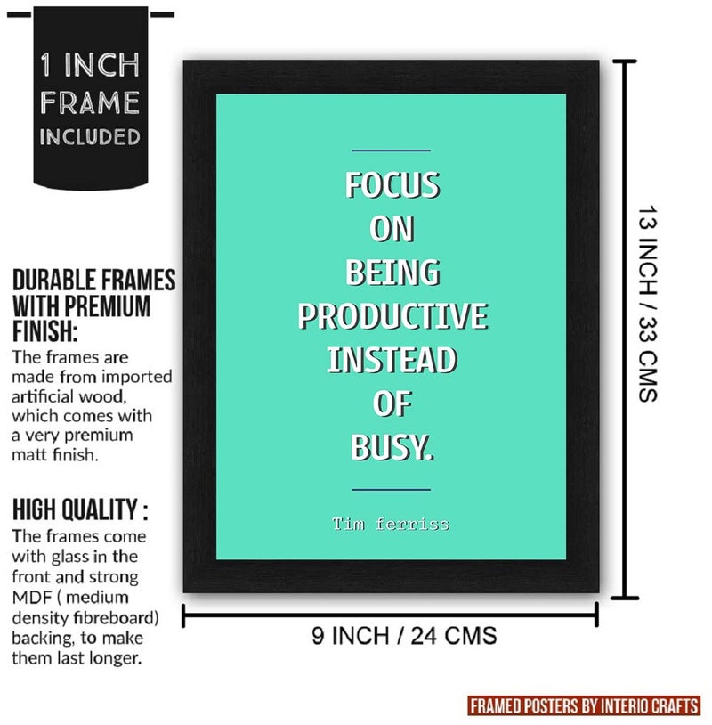 Interio Crafts Discipline Focus Motivational Wall Framed Quote Poster for Home and Office (Frame Size :13"X10" Inches) - Image 4