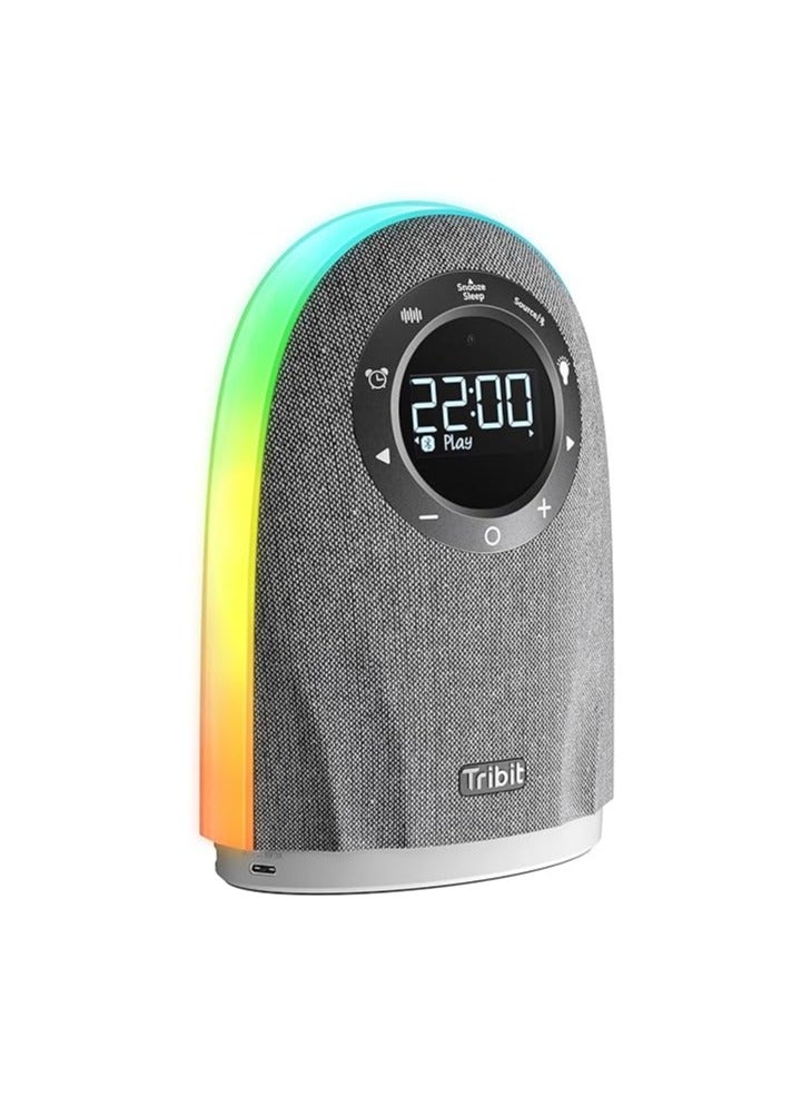 تريبيت Tribit Home Bluetooth Speaker, 25W Powerful & Premium Sound with LCD Time Display, RGB Lights Show, 2 USB Output Ports for Bedrooms, Living Rooms and Office - Adapter Powered - Image 1