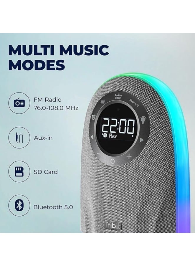 تريبيت Tribit Home Bluetooth Speaker, 25W Powerful & Premium Sound with LCD Time Display, RGB Lights Show, 2 USB Output Ports for Bedrooms, Living Rooms and Office - Adapter Powered - Image 5