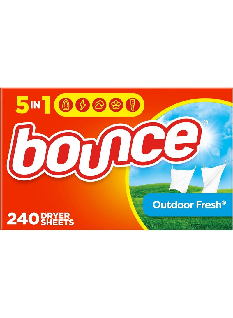 Bounce Fabric Softener Sheets, Outdoor Fresh Scent, 240 Count - Image 1