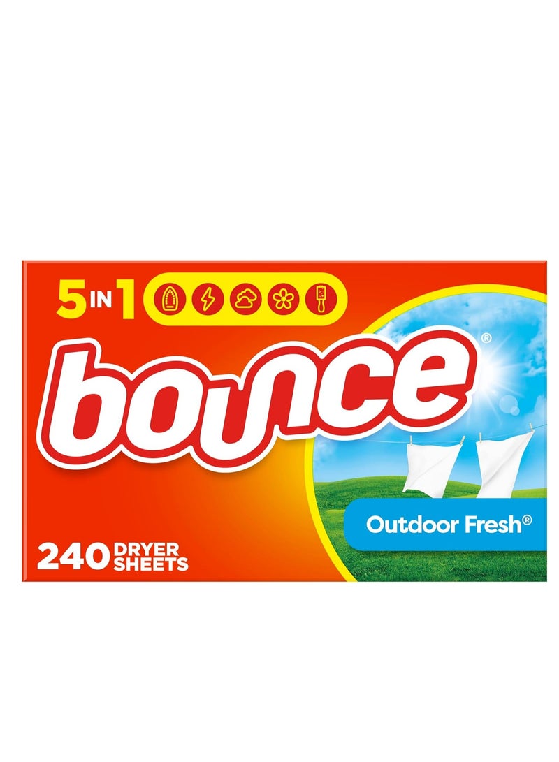 Bounce مناديل تجفيف الملابس المنعشة من باونس، منعشة للملابس الخارجية، 240 قطعة  - Image 1