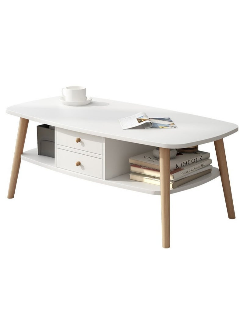 Coffee Table, Solid Wood Living Room Table with Drawer Storage, Simple Modern End Table Living Room Bedroom Living Room Bedroom Tea Table Side Table, 100 * 50cm (White) - pzsku/ZCA274A517203A79027DCZ/45/_/1716794284/7713b4d3-5e7b-4496-bb36-89c243d7056c