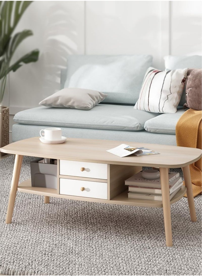 Coffee Table, Solid Wood Living Room Table with Drawer Storage, Simple Modern End Table Living Room Bedroom Living Room Bedroom Tea Table Side Table, 100 * 50cm (White) - pzsku/ZCA274A517203A79027DCZ/45/_/1716794296/ed5cb191-a633-4dee-b8c3-c75143182cce