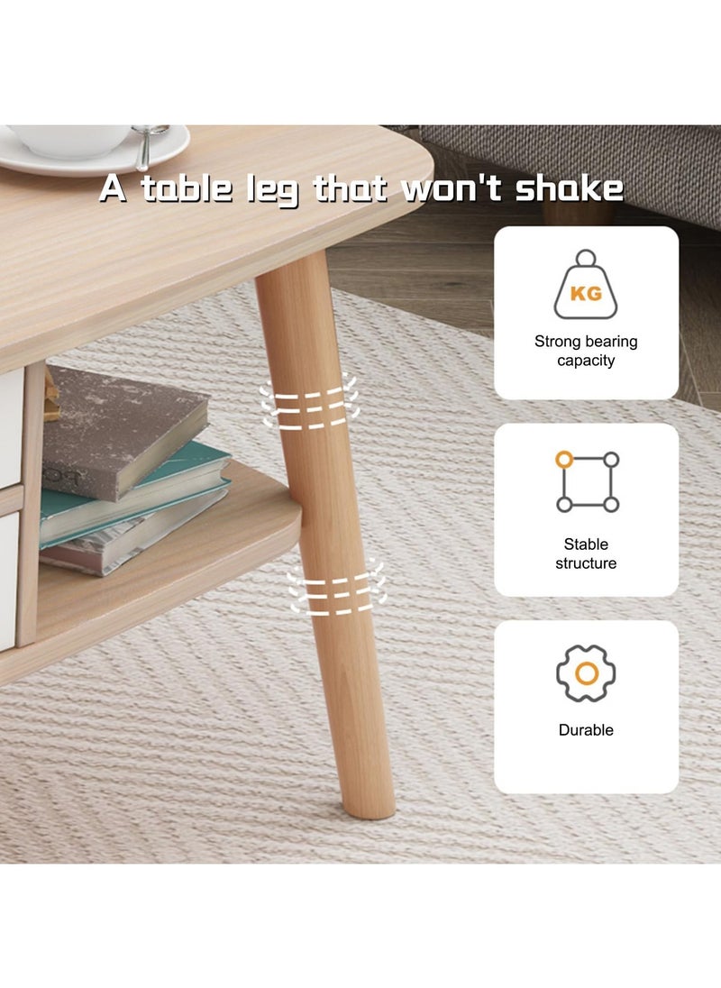 Coffee Table, Solid Wood Living Room Table with Drawer Storage, Simple Modern End Table Living Room Bedroom Living Room Bedroom Tea Table Side Table, 100 * 50cm (White) - pzsku/ZCA274A517203A79027DCZ/45/_/1716794314/57e54fe1-6d56-4644-a378-a422abb5df28