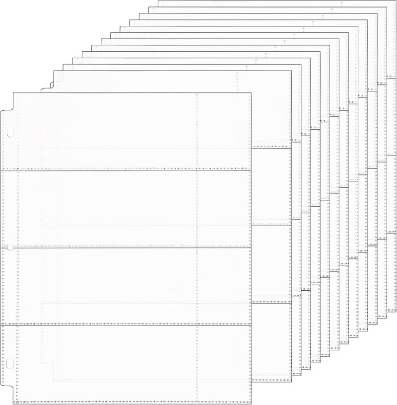 Chengu 60 Pcs 4 Pocket Currency Sleeves for 3 Ring Binder Clear Currency Album Bill Sleeves Holders Collection Binder Plastic Sheet Protectors for Bill Dollar Collectors Receipts Record Card Banknote - Image 1