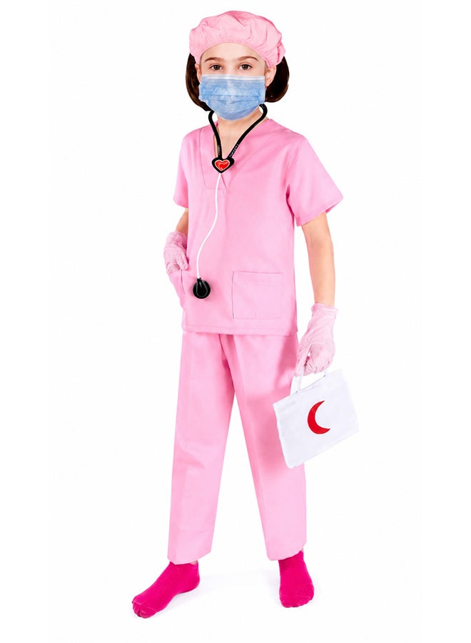 Toy Land Kids Surgeon Costume Set with Medical Accessories – Doctor Role Play Fancy Dress Outfit for Girls of age 8 to 9 years - Image 2