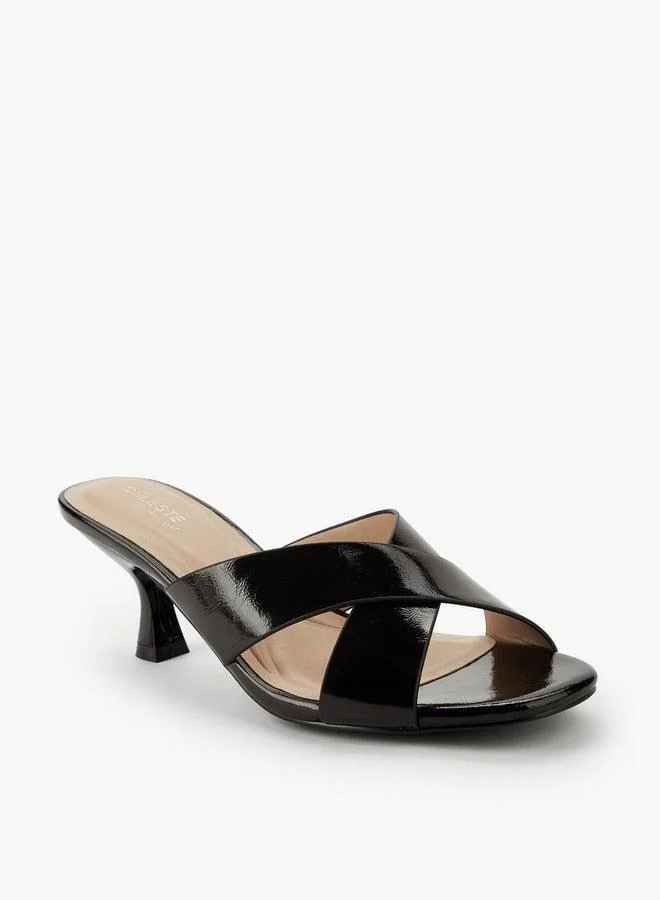 سيليست صنادل نسائية بكعب هريرة بحزام متقاطع