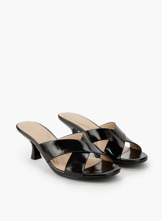 Women Cross Strap Kitten Heel Sandals