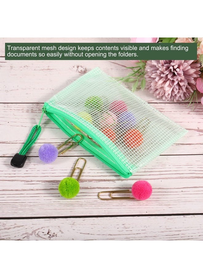 YOKIVE 6 Pack Mesh Zipper Bags B8 Mesh File Pockets Plastic Document Pouch Great For Office Appliances Travel Storage(White)  - Image 4
