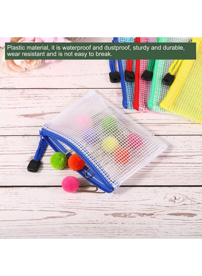 YOKIVE 6 Pack Mesh Zipper Bags B8 Mesh File Pockets Plastic Document Pouch Great For Office Appliances Travel Storage(White)  - Image 3