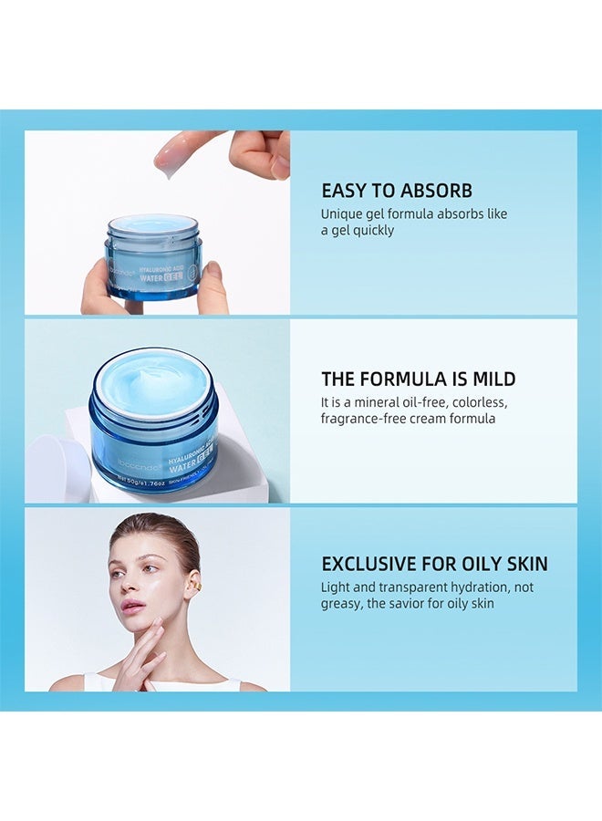 ibcccndc Hyaluronic Acid Water Gel，Hydro Boost Hyaluronic Acid Moisturizing Water Gel, Lightweight Face Moisturizer for Oily Skin, Hyaluronic Acid Formula for 24-Hour Long-Lasting Hydration  50g - Image 5