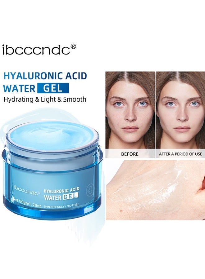 ibcccndc Hyaluronic Acid Water Gel，Hydro Boost Hyaluronic Acid Moisturizing Water Gel, Lightweight Face Moisturizer for Oily Skin, Hyaluronic Acid Formula for 24-Hour Long-Lasting Hydration  50g - Image 2