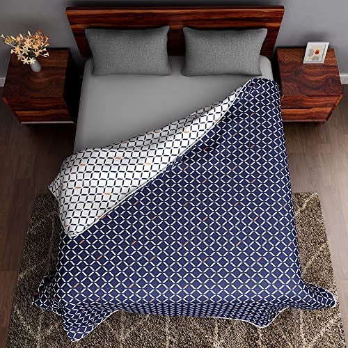Sleepyhead Honeycomb - 120 GSM Pure Cotton Reversible Dohar AC Blanket | Single (56″×88″) Navy Blue & White | Soft, Lightweight Year-Round Comfort - Image 4
