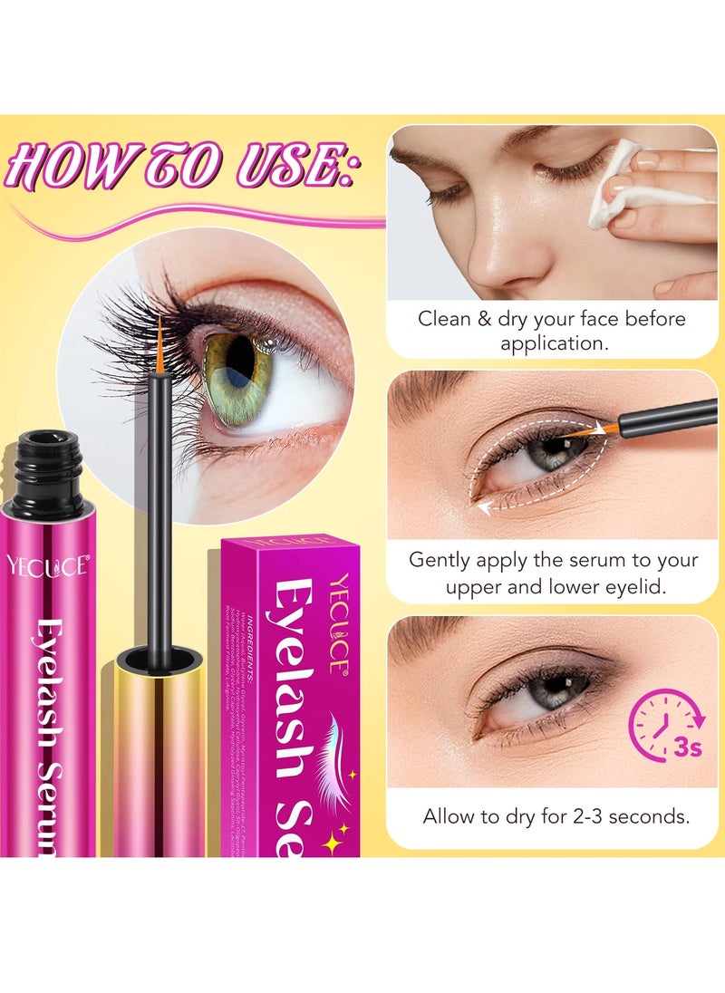 Yecuce - Eyelash Serum Rapid Eyelash Growth Serum Lash Serum for Eyelash Growth Lash Growth Serum for Stronger Healthier Fuller Longer Lashes and Brows Lash and Brow Growth Serum 5ml - Image 1