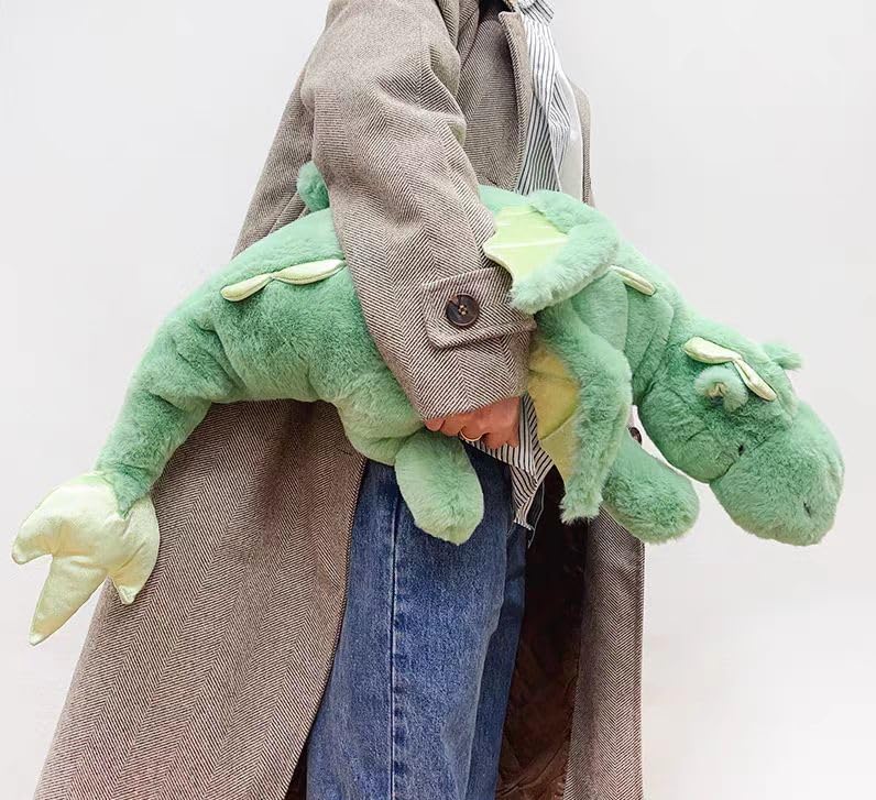 ARELUX Large 52in 3Lb Dragon Stuffed Animals Cute Plush Toy Giant Fuzzy Dinosaur Pillow Plushies with Wings Cuddly Soft Green Pterosaur Plushie for Friends Family Member - Image 3