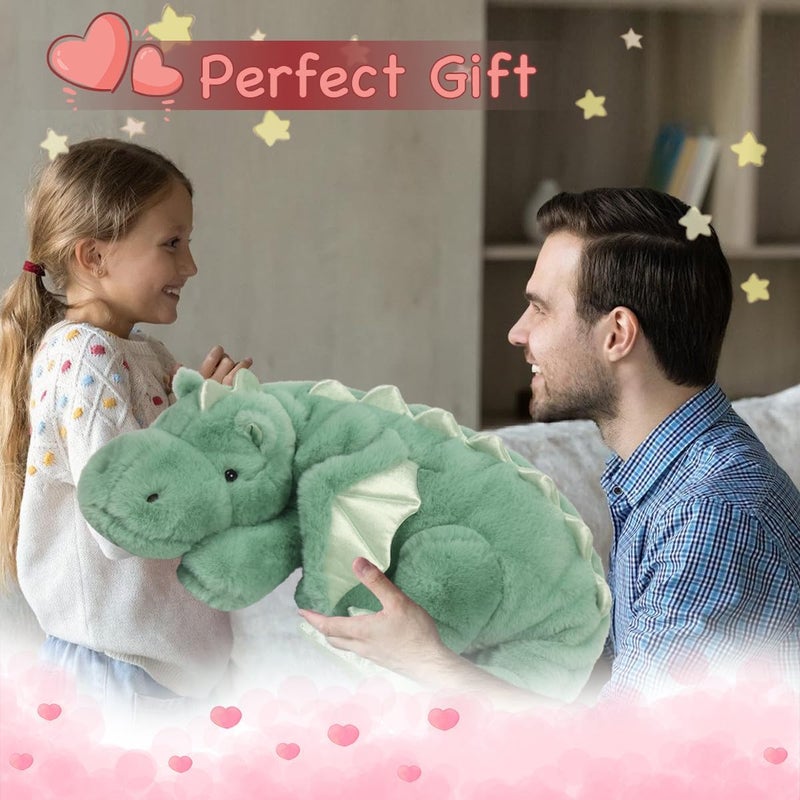 ARELUX Large 52in 3Lb Dragon Stuffed Animals Cute Plush Toy Giant Fuzzy Dinosaur Pillow Plushies with Wings Cuddly Soft Green Pterosaur Plushie for Friends Family Member - Image 4