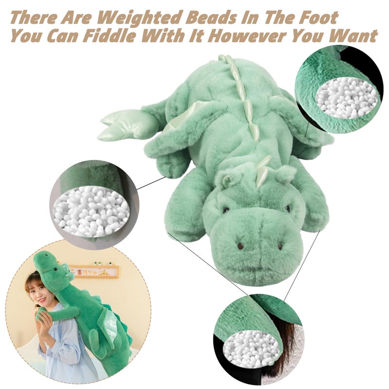 ARELUX Large 52in 3Lb Dragon Stuffed Animals Cute Plush Toy Giant Fuzzy Dinosaur Pillow Plushies with Wings Cuddly Soft Green Pterosaur Plushie for Friends Family Member - Image 2