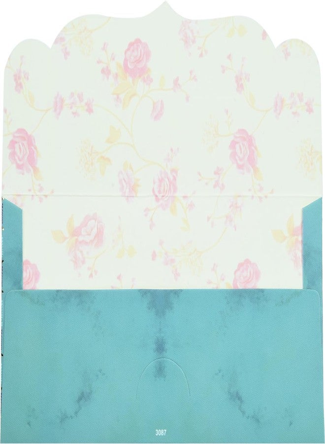 Fonsie Blue peacock pattern design cash envelopes pack of 10 for gifting money on wedding gift, baby shower gift, shagun, family gatherings with name space. - Image 3
