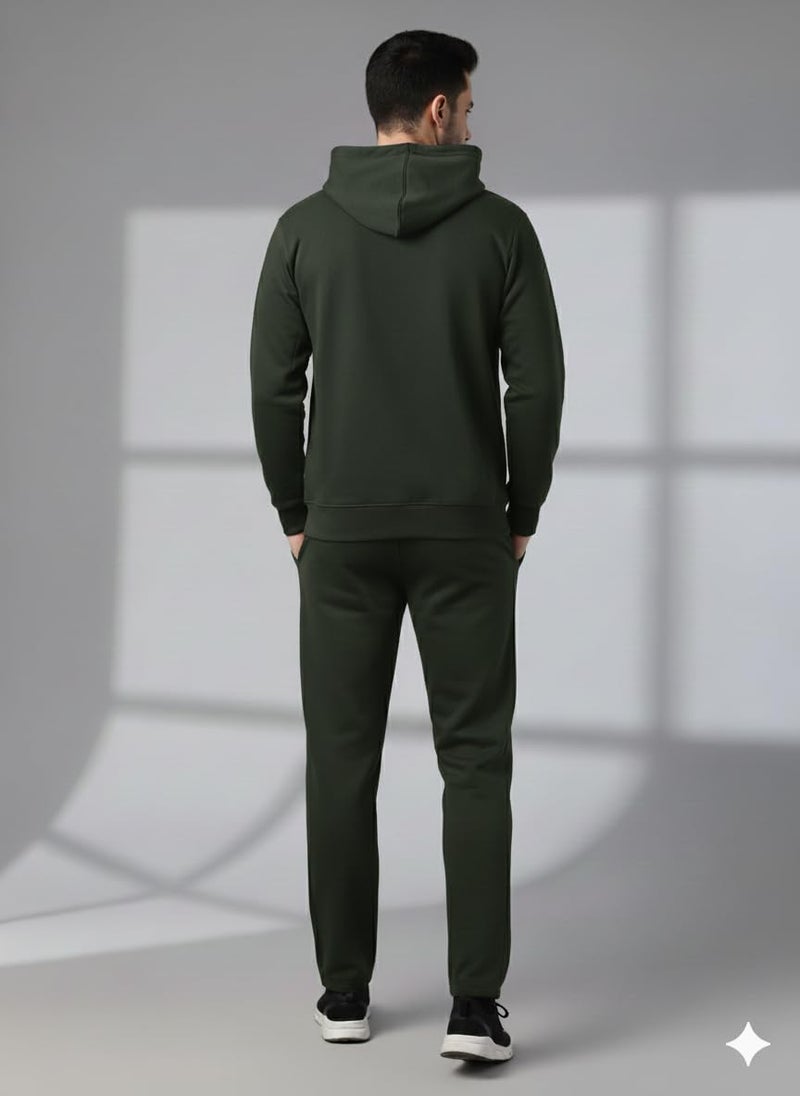 Mack Jonney Solid Track Suit for men | Co-ord Set | Warm Fleece Tracksuit Set | Full Sleeve Hoodie-M4943 - Image 5