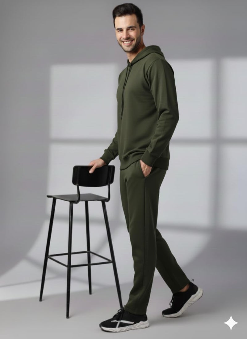 Mack Jonney Solid Track Suit for men | Co-ord Set | Warm Fleece Tracksuit Set | Full Sleeve Hoodie-M4943 - Image 4