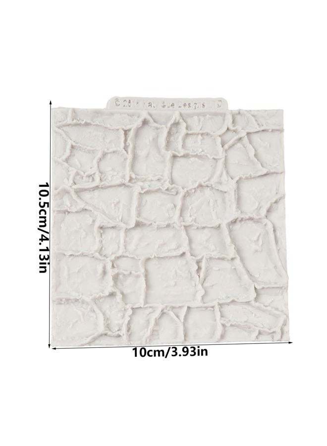 QDMOLDS Rock Texture Silicone Lace Mold Brick Wall Texture Fondant Molds Stone Texture Mold for Cake Decoration Cupcake Topper Chocolate Candy Polymer Clay Gum Paste Sugar Craft - Image 2