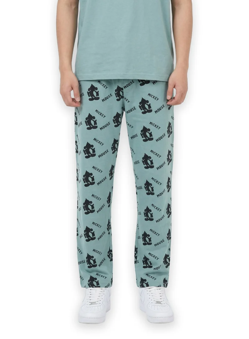 Disney  Disney Men’s Mickey Mouse Printed Cotton Pyjama Set – Teal for Men | Best Price UAE