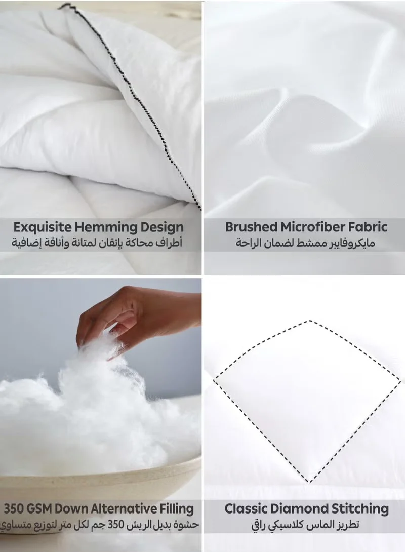 Donetella Comforter Duvet Insert – Size 200x230 cm – All Season Quilt with 350 GSM Soft Luxury Down Alternative Filling – Diamond Quilted for Queen Bed