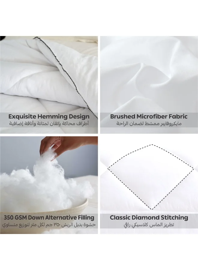 Donetella 200 X 230 Cm Comforter Duvet Insert – Size 200x230 cm – All Season Quilt with 350 GSM Soft Luxury Down Alternative Filling – Diamond Quilted for Queen Bed  | Best Price UAE