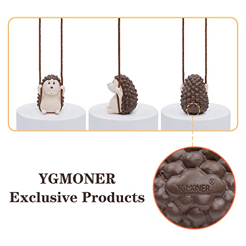 YGMONER Cute Swinging Hedgehog Car Rear View Mirror Hanging Accessories Funny Car Interior Decor Gifts for Women Men (Hedgehog) - Image 4