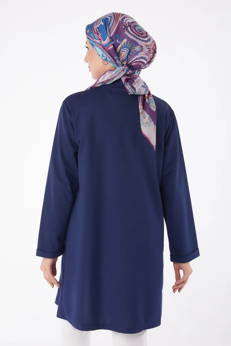 Tofisa Plain Medium Women's Navy Blue Cardigan - 13260