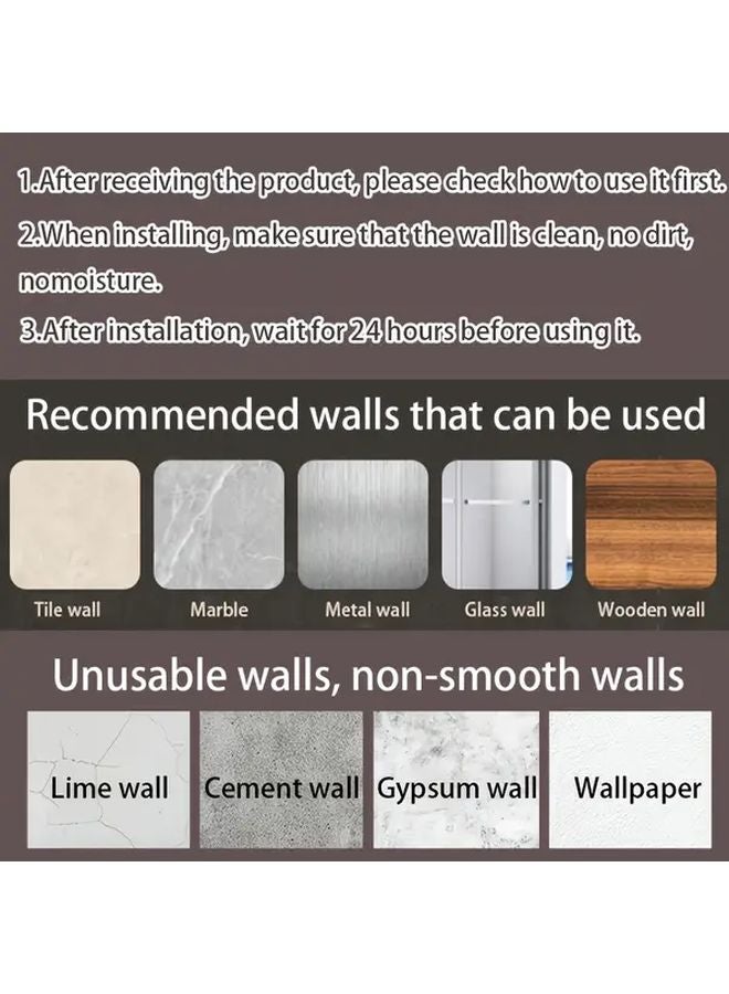 Large Capacity Black Metal Wall Mounted Shelf No Drilling Space Saving Storage - Image 5