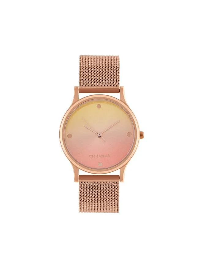 Chumbak TEAL by Chumbak Sunset Ombre Watch, Metal Mesh Strap