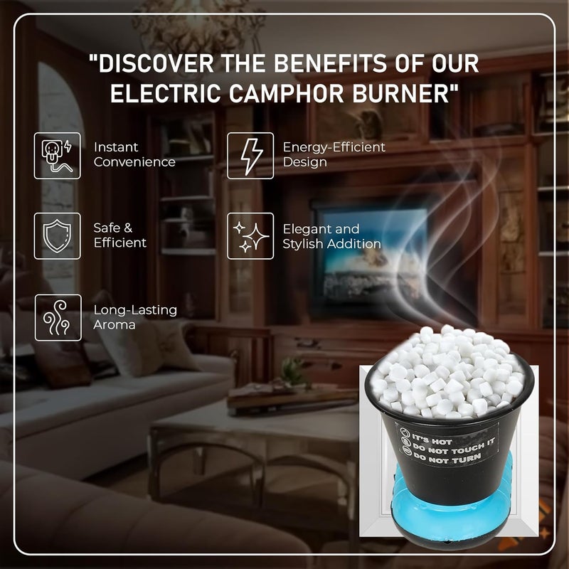 Vedic Kapoor Dani Electrical Camphor Kapoor Burner Holder Essential Oil Fragrance Electric Kapoor Dani for Home & Office(Color May Vary, Pack of 2) - Image 2