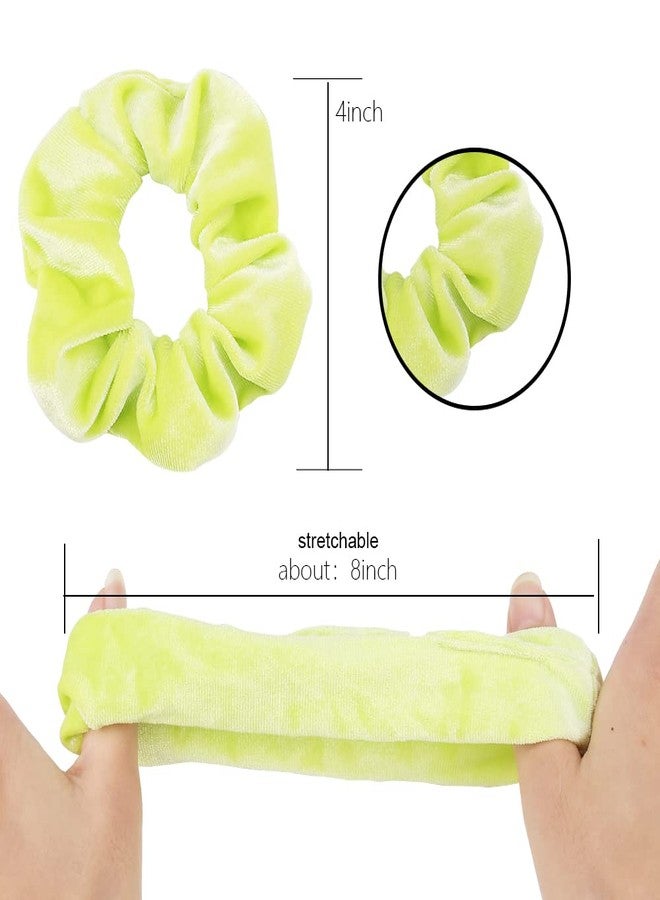 Didder 20 Pcs Light Green Velvet Scrunchies, Soft Elastic Hair Ties for Women Girls, Hair Accessories - Image 2