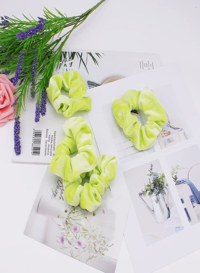 Didder 20 Pcs Light Green Velvet Scrunchies, Soft Elastic Hair Ties for Women Girls, Hair Accessories - Image 4
