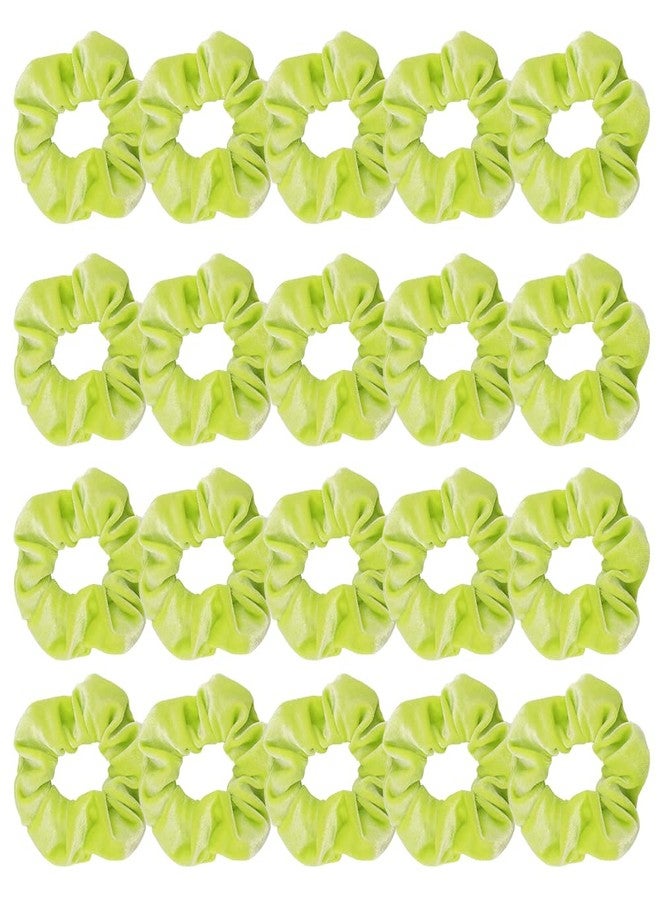 Didder 20 Pcs Light Green Velvet Scrunchies, Soft Elastic Hair Ties for Women Girls, Hair Accessories - Image 1