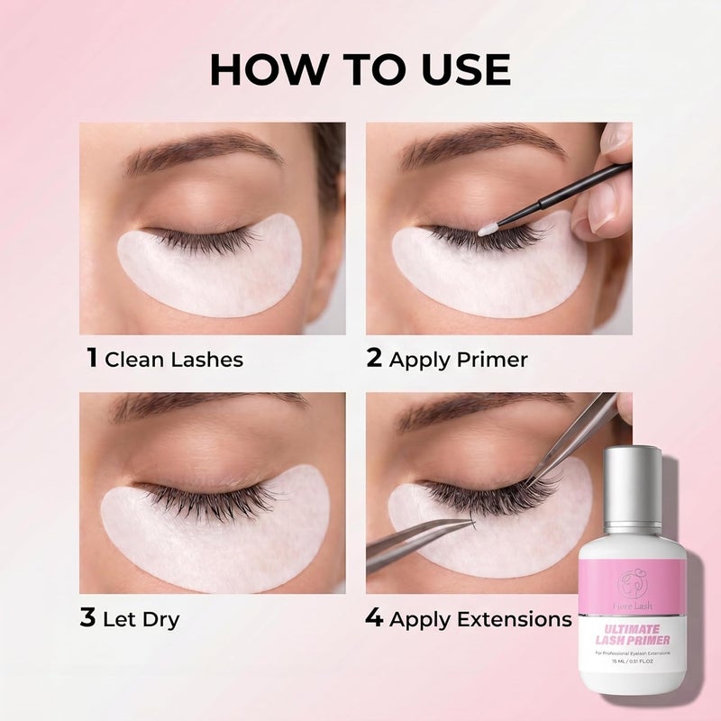 Liore Lash Eyelash Extension Primer/Up To 35% Longer Glue Retention /Pretreatment for Individual Semi Permanent Lash Extensions Glue Supplies/Increase Adhesive Bond Power - Image 5