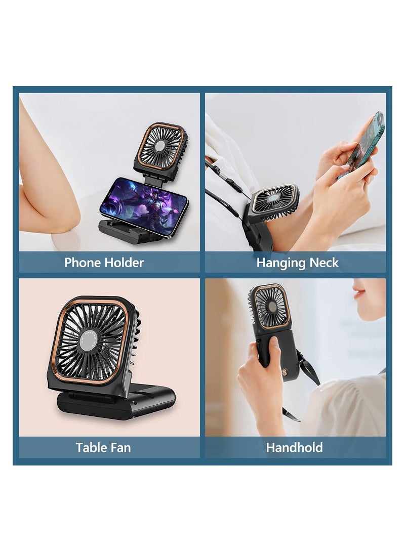 GGEROU مروحة صغيرة محمولة ومروحة رقبة شخصية للنساء ومروحة مكتب صغيرة تعمل ببطارية USB قابلة لإعادة الشحن - Image 4
