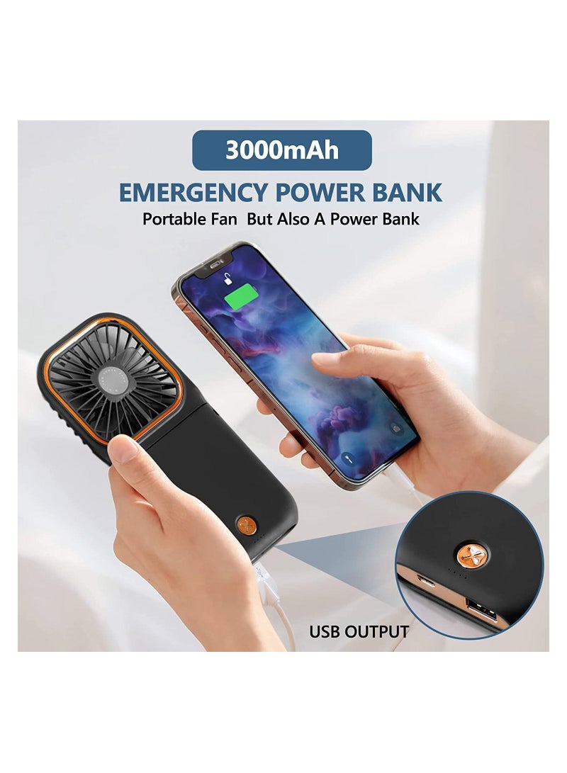 GGEROU مروحة صغيرة محمولة ومروحة رقبة شخصية للنساء ومروحة مكتب صغيرة تعمل ببطارية USB قابلة لإعادة الشحن - Image 3