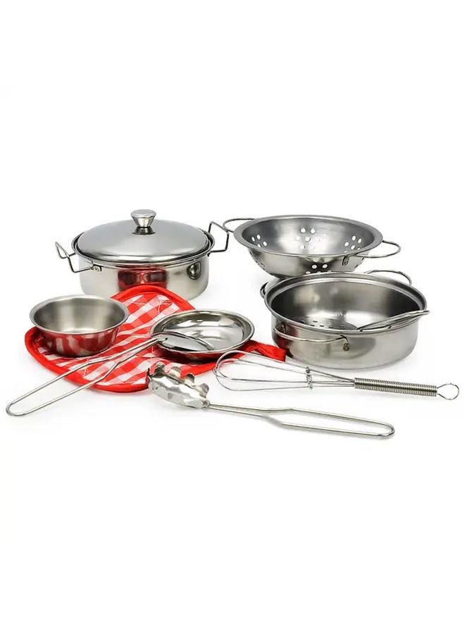 Mini Stainless Steel Kitchen Toys Set 10pcs Educational Kids Cooking Utensils - Image 5