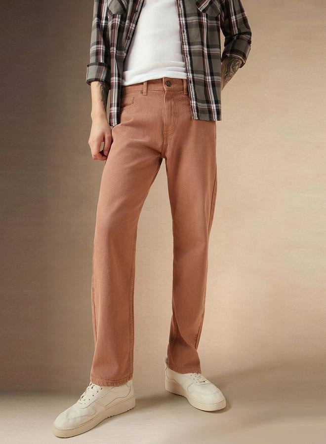 Dennis Lingo Men's Rust Straight Fit Jeans - Bold and Trendy Denim  - Image 3