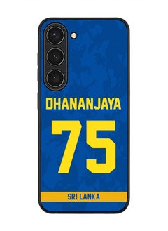 Rugged Black Edge Case for Samsung Galaxy S23 5G, Slim fit Soft Case Flexible thin Cover - Player Name - Dhananjaya de Silva, Jersey Number- 75