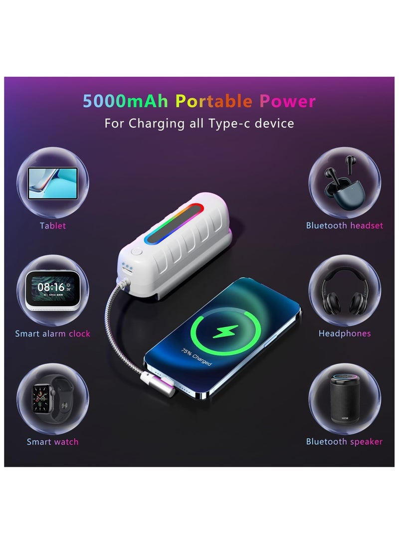 حزمة بطارية لبطارية ميتا كويست 2، 5000 مللي أمبير/ساعة طاقة إضافية مع أضواء RGB متعددة الألوان، خفيفة الوزن ومحمولة للواقع الافتراضي لتزويد الطاقة لوقت لعب إضافي من 2-4 ساعات - Image 5