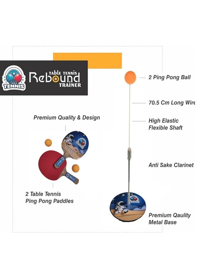 BELOXY Table Tennis Trainer Toys for Kids & Adults | Rebound Rackets and Balls Base Training Practice Set | Outdoor Indoor Games for Boys & Girls (Blue) - Image 4